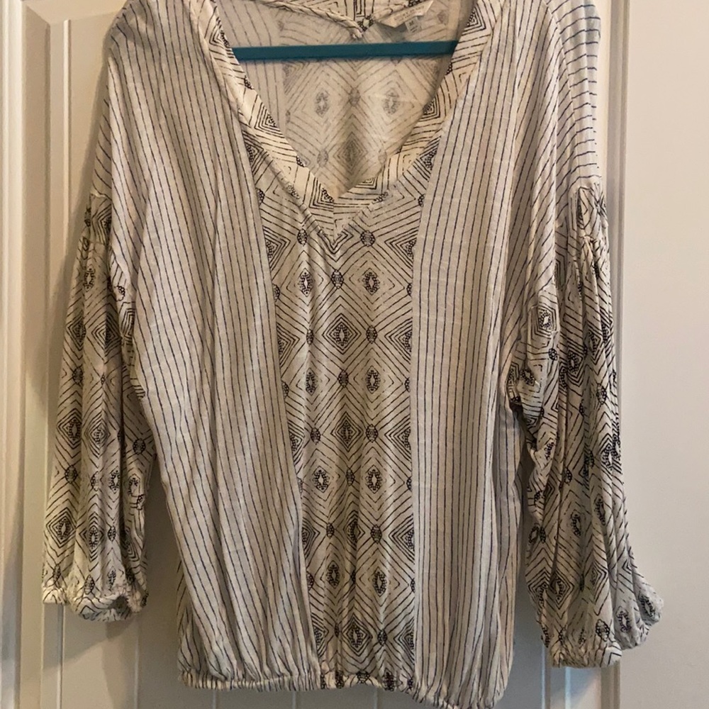Cream and black blouse, Lucky Brand